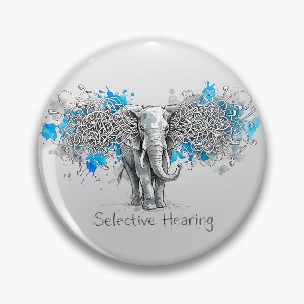 Item preview, Selective Hearing – Surreal Elephant Headphones Illustration designed and sold by SoulPT.
