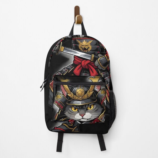 Item preview, Epic Samurai Cat Japanese Warrior Armor Sticker Design designed and sold by UniqYou.