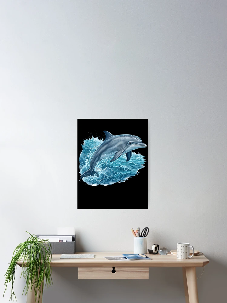 Thumbnail 2 of 3, Poster, Beautiful dolphin designed and sold by ReneMM.