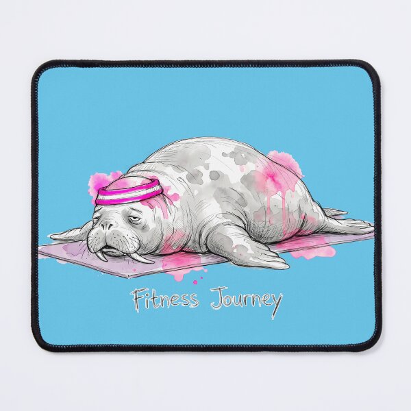 Item preview, Fitness Journey: The Exhausted Walrus Yoga Illustration designed and sold by SoulPT.