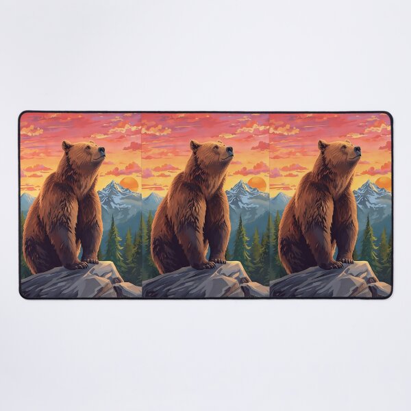 Item preview, Majestic Mountain Bear at Sunset Wilderness Nature Art designed and sold by Evergreen Horizon Works.