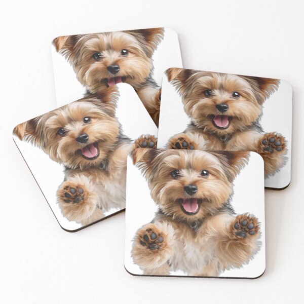 Item preview, Happy Yorkshire Terrier Jumping Puppy Yorkie Dog Art designed and sold by UniqYou.