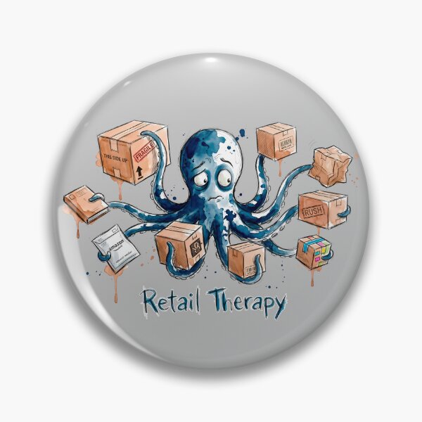 Item preview, Retail Therapy: The Overwhelmed Shopping Octopus Art designed and sold by SoulPT.