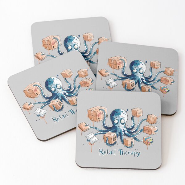 Item preview, Retail Therapy: The Overwhelmed Shopping Octopus Art designed and sold by SoulPT.
