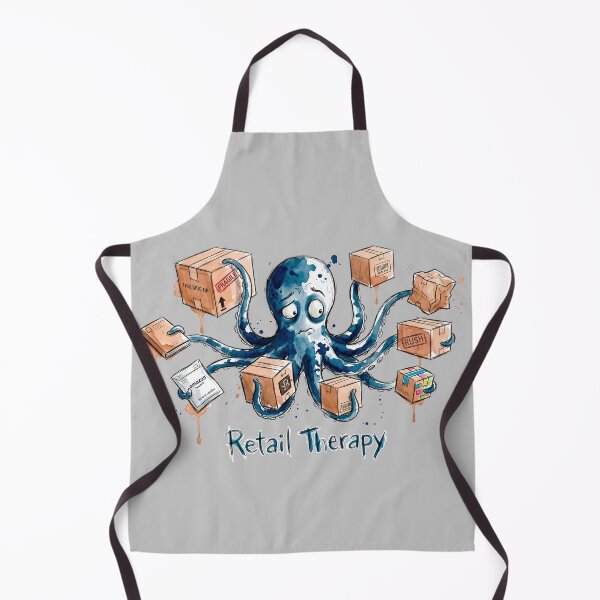 Item preview, Retail Therapy: The Overwhelmed Shopping Octopus Art designed and sold by SoulPT.