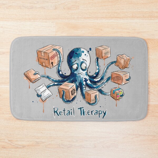 Item preview, Retail Therapy: The Overwhelmed Shopping Octopus Art designed and sold by SoulPT.