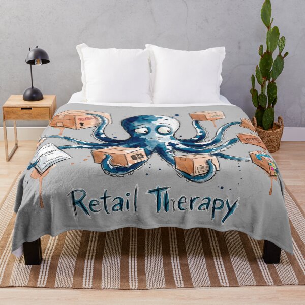 Item preview, Retail Therapy: The Overwhelmed Shopping Octopus Art designed and sold by SoulPT.