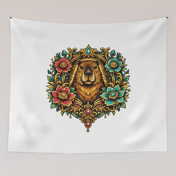 Item preview, Traditional Capybara Bold Artistic Style designed and sold by NovaMoodCo.