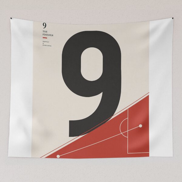 Item preview, Minimalist Football Number 9 Print, Striker Art, Soccer Poster, Sports Decor, Modern Football Illustration designed and sold by Studio pod Burom.