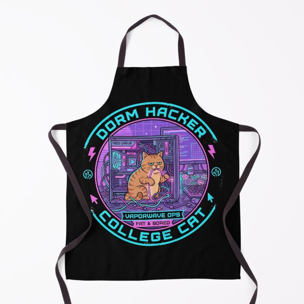 Item preview, Dorm Hacker College Cat Vaporwave Cyberpunk designed and sold by Oommen Studio .