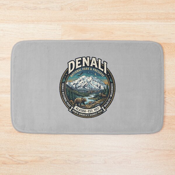 Item preview, Denali National Park Alaska Mountain Wildlife Vintage Badge designed and sold by FrankIsabel.