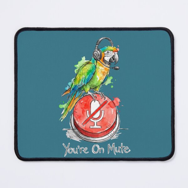 Item preview, You're On Mute: The Paradoxical Parrot Remote Work Illustration designed and sold by SoulPT.
