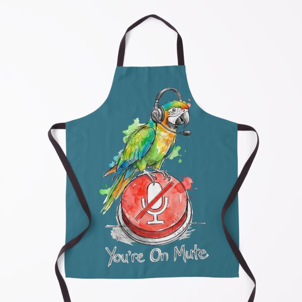 Item preview, You're On Mute: The Paradoxical Parrot Remote Work Illustration designed and sold by SoulPT.