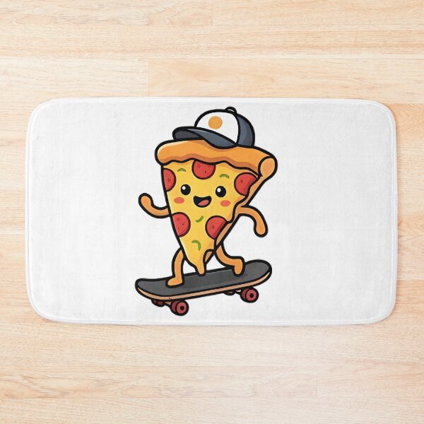 Item preview, Cute Pizza Riding Skateboard Cartoon Design designed and sold by KCasual.