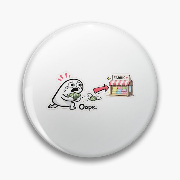 Item preview, Sewing Budget Oops Sticker | Fabric Shopping Humor | Funny Seamstress Decal | Quilter Gift designed and sold by EverStitchStudio ★★★★★.