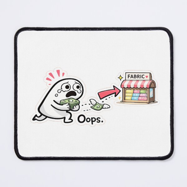 Item preview, Sewing Budget Oops Sticker | Fabric Shopping Humor | Funny Seamstress Decal | Quilter Gift designed and sold by EverStitchStudio ★★★★★.