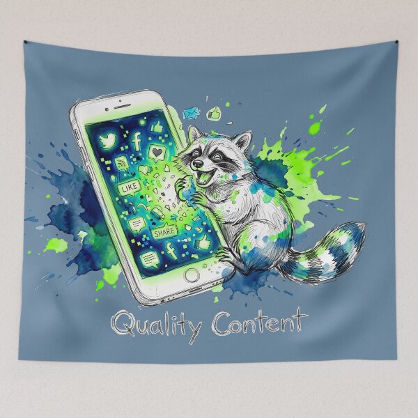 Item preview, Quality Content: The Trash Panda Social Media Satire designed and sold by SoulPT.