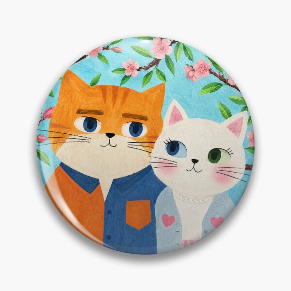 Item preview, BigOrange & Meiyu Spring Cat Couple Art designed and sold by BigOranges.