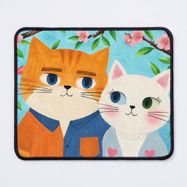 Item preview, BigOrange & Meiyu Spring Cat Couple Art designed and sold by BigOranges.
