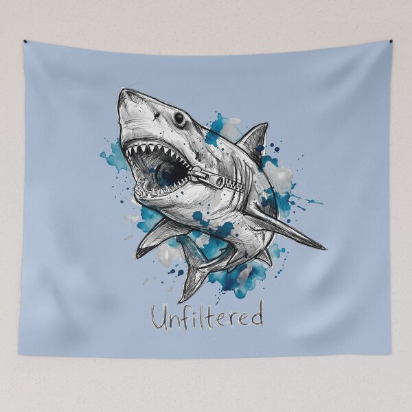 Item preview, Unfiltered: The Surreal Zipper-Jaw Shark Illustration designed and sold by SoulPT.