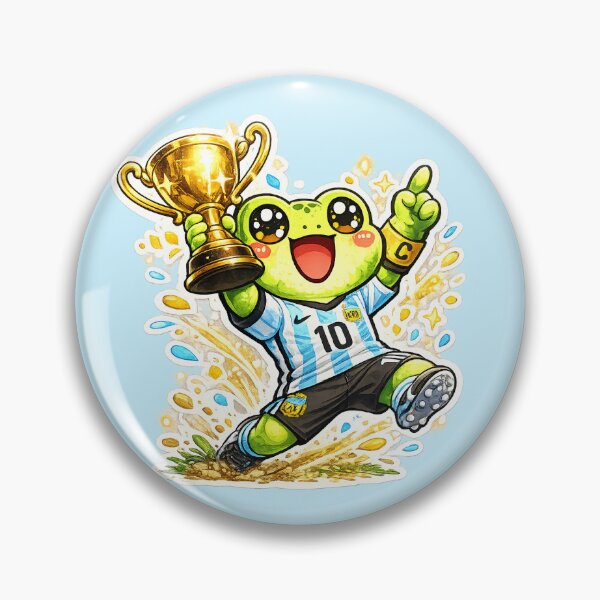 Item preview, Champion Soccer Frog Sticker  | Cute Number 10 Football Frog | Kawaii Trophy Winner Cartoon designed and sold by Moss & Moon Studio.