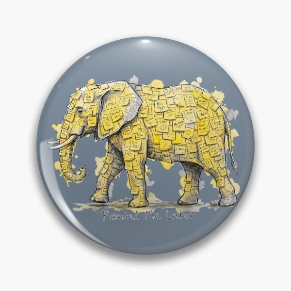 Item preview, Remind Me Later: The Overwhelmed Sticky Note Elephant Illustration designed and sold by SoulPT.