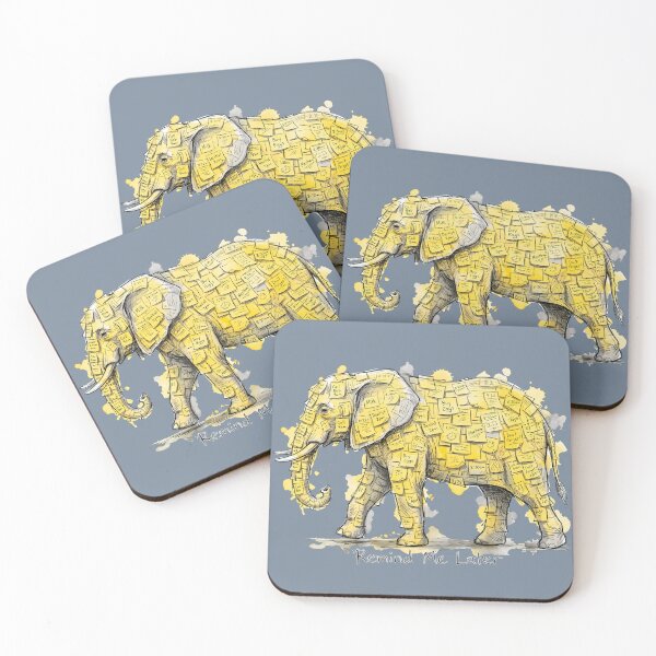 Item preview, Remind Me Later: The Overwhelmed Sticky Note Elephant Illustration designed and sold by SoulPT.