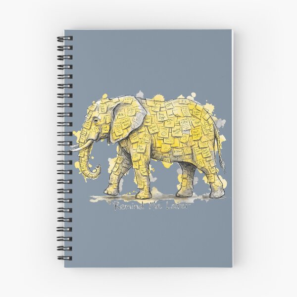 Item preview, Remind Me Later: The Overwhelmed Sticky Note Elephant Illustration designed and sold by SoulPT.