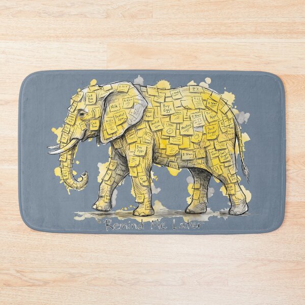 Item preview, Remind Me Later: The Overwhelmed Sticky Note Elephant Illustration designed and sold by SoulPT.