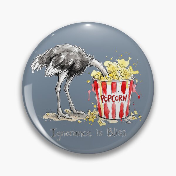 Item preview, Ignorance is Bliss: The Popcorn Ostrich Illustration designed and sold by SoulPT.