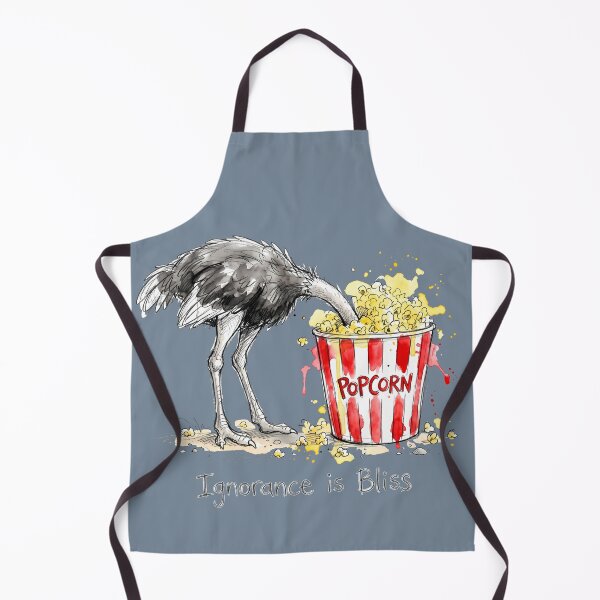 Item preview, Ignorance is Bliss: The Popcorn Ostrich Illustration designed and sold by SoulPT.