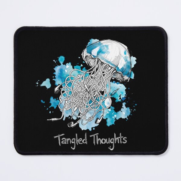 Item preview, Tangled Thoughts: Surreal Jellyfish Earphone Illustration designed and sold by SoulPT.