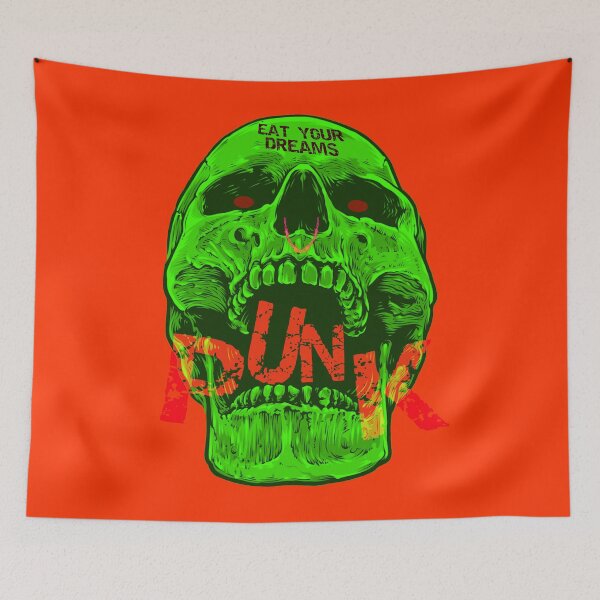 Item preview, Eat your Dreams: Green skull punk edition designed and sold by Carpediemdeluxe.