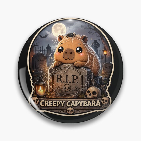 Item preview, Cute Creepy Capybara Graveyard – Kawaii Gothic Halloween Design designed and sold by AstraDrip Studio.