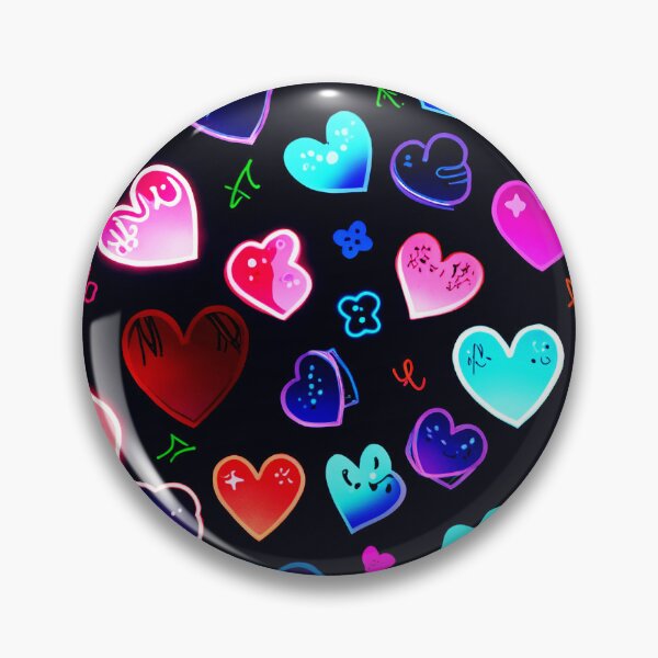 Item preview, Cute Neon Hearts Pattern – Colorful Kawaii Love Hearts Aesthetic Design designed and sold by IMuDesigner.