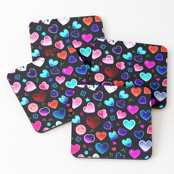 Item preview, Cute Neon Hearts Pattern – Colorful Kawaii Love Hearts Aesthetic Design designed and sold by IMuDesigner.