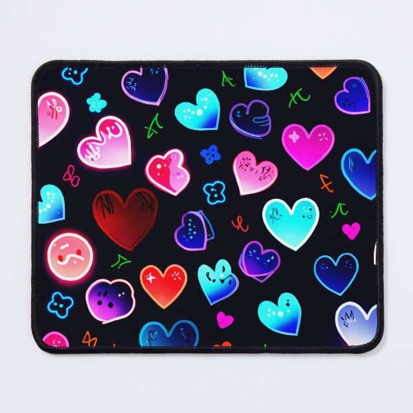 Item preview, Cute Neon Hearts Pattern – Colorful Kawaii Love Hearts Aesthetic Design designed and sold by IMuDesigner.