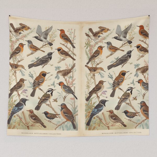 Item preview, Woodland Songbirds Vintage Natural History Illustration Art designed and sold by Evergreen Horizon Works.