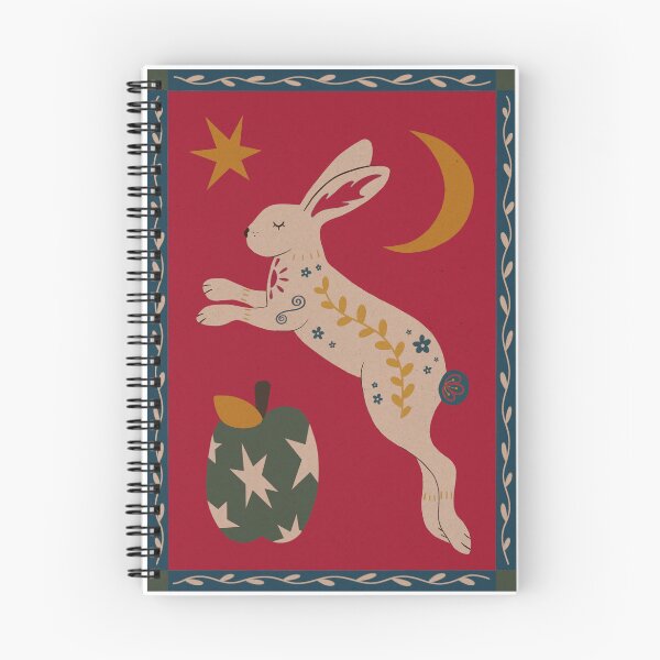 Item preview, Folk art Celestial Rabbit - Red and Beige version designed and sold by kuromillie.