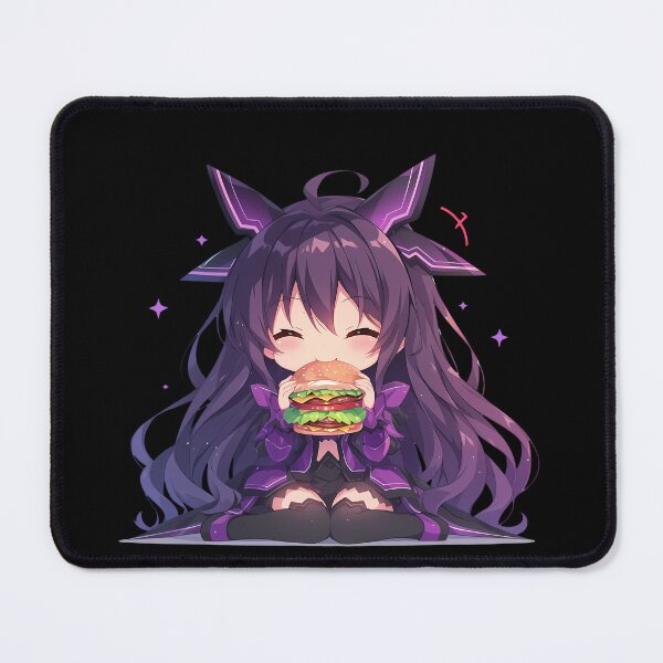 Item preview, Tohka Yatogami Date A Live Chibi Kawaii Burger Sweet Purple Anime Girl Moment designed and sold by earlobejerk.