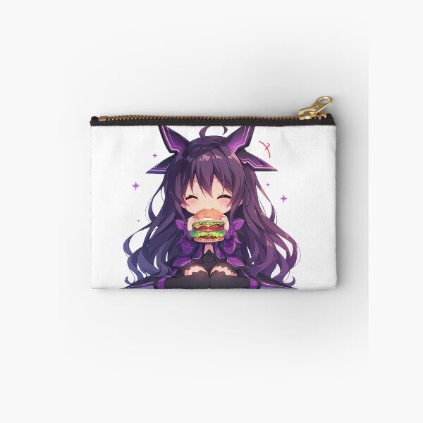 Item preview, Tohka Yatogami Date A Live Chibi Kawaii Burger Sweet Purple Anime Girl Moment designed and sold by earlobejerk.