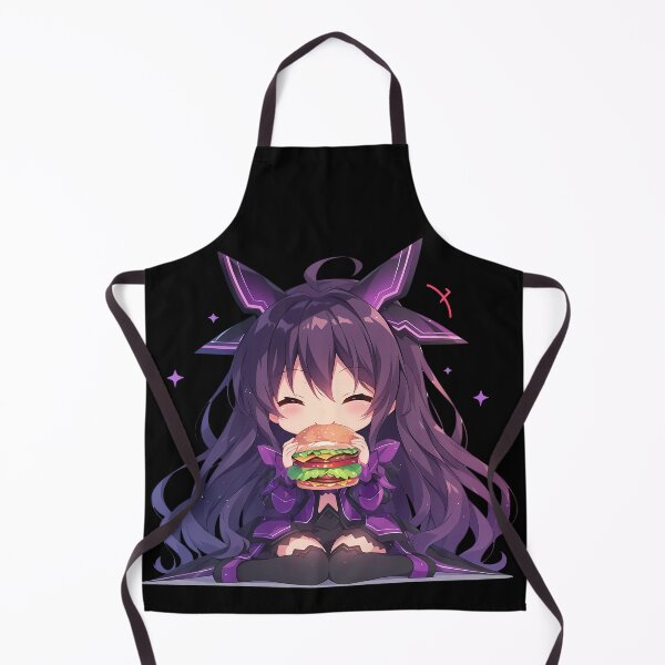 Item preview, Tohka Yatogami Date A Live Chibi Kawaii Burger Sweet Purple Anime Girl Moment designed and sold by earlobejerk.