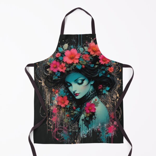 Item preview, Midnight Fuchsia Goddess - Dark Fantasy Floral Portrait designed and sold by KrzysztofART.