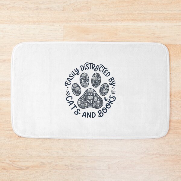 Item preview, Easily Distracted by Cats and Books - Cute Vintage Cat Lover designed and sold by Harrak Housni.