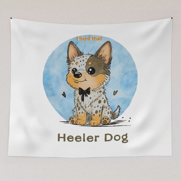Item preview, Australian Cattle Dog Cute T-Shirt | Heeler Dog “I Herd That” Funny Pun | Blue Heeler Lover Gift | Kawaii Dog Illustration designed and sold by SimoesArtistry.