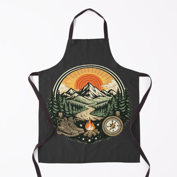 Item preview, Mountain Sunset Hiking Adventure Badge designed and sold by Corvoria.