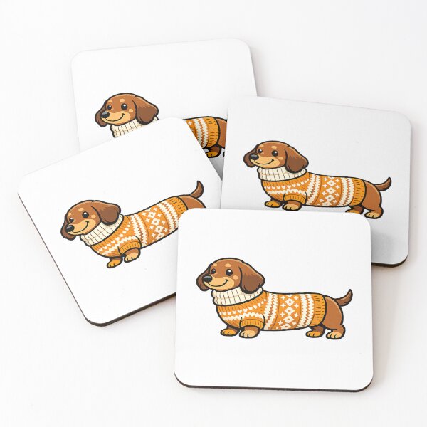 Item preview, Cozy Dachshund in a Chunky Knit Sweater designed and sold by eignvalue.