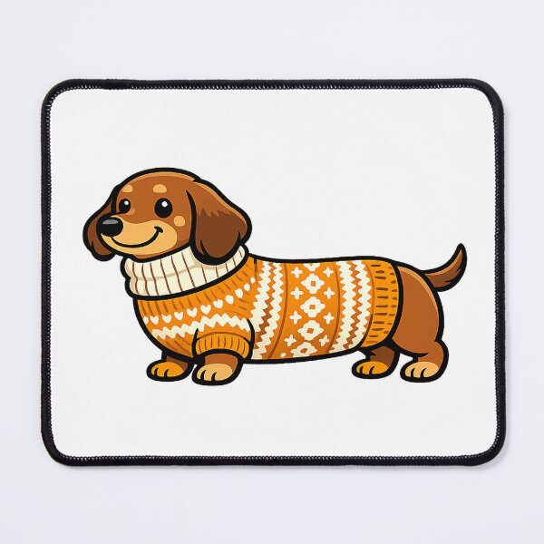 Item preview, Cozy Dachshund in a Chunky Knit Sweater designed and sold by eignvalue.