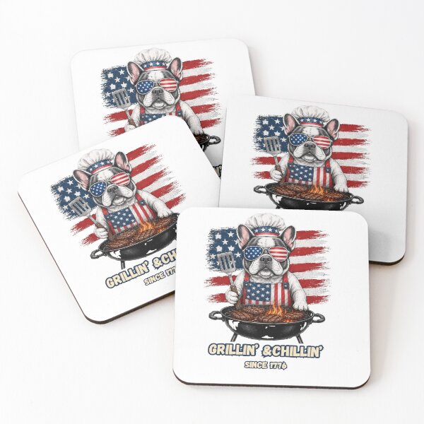 Item preview, Grillin’ & Chillin’ Since 1776 French Bulldog BBQ Master designed and sold by Kattiapawstudio.