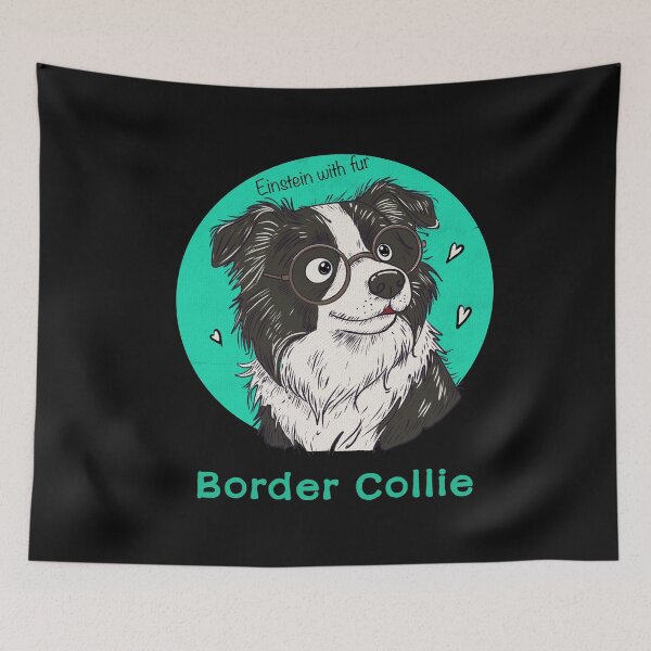 Item preview, Funny Border Collie “Einstein with Fur” – Smart Dog Lover Gift Intelligent Puppy Design designed and sold by SimoesArtistry.